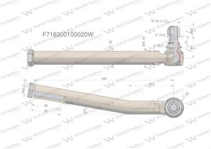 Przegub kierowniczy prawy 395mm- M26x1,5 F716300100020 WARYŃSKI