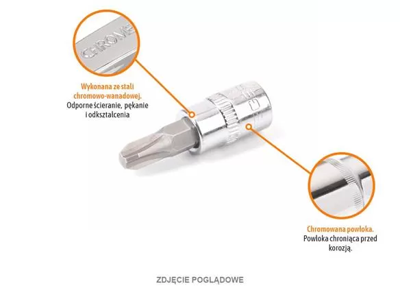 Klucz nasadowy 1/4" z bitem PH 37 mm/PH1 / TEGER