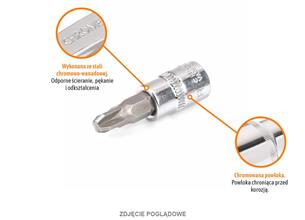 Klucz nasadowy 1/4" z bitem PZ 37 mm/PZ0 / TEGER