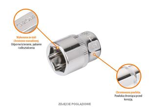 Klucz nasadowy 1/4" sześciokątny 4 mm / TEGER