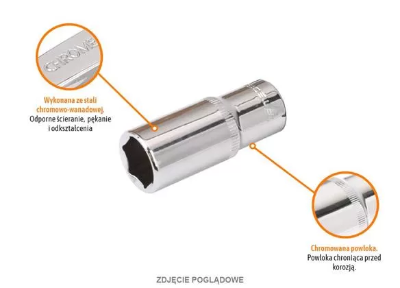 Klucz nasadowy 1/4" sześciokątny długi 4.5 mm / TEGER