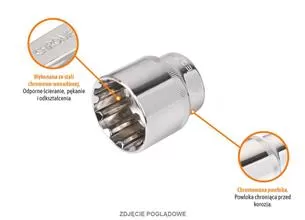 Klucz nasadowy 1/2" SPLINE 16 mm / TEGER