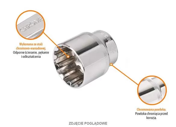 Klucz nasadowy 1/2" SPLINE 21 mm / TEGER