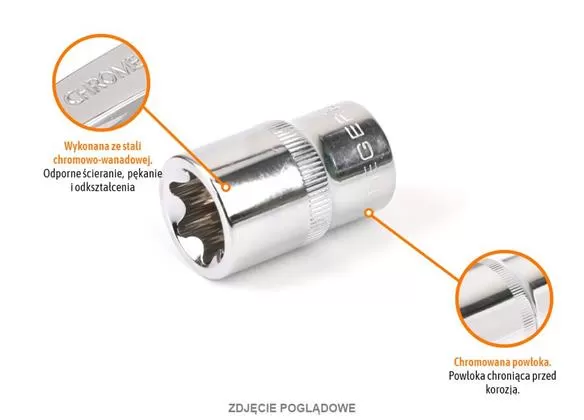 Klucz nasadowy 1/2" TORX E11 / TEGER