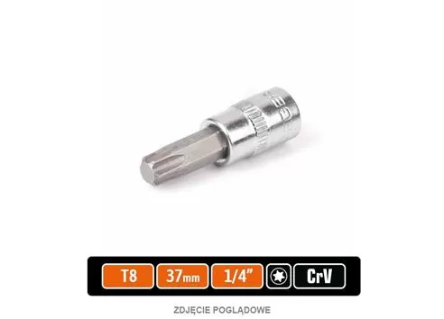 Klucz nasadowy 1/4" z bitem TORX 37 mm/T8 /TEGER