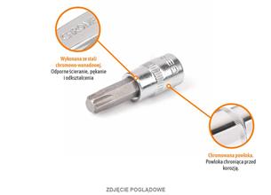 Klucz nasadowy 1/4" z bitem TORX 37 mm/T8 /TEGER