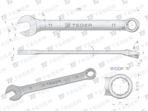 Klucz płasko-oczkowy 11 mm / TEGER