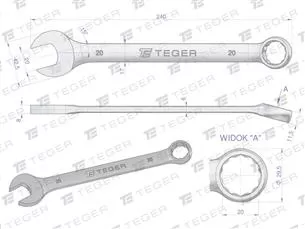 Klucz płasko-oczkowy 20 mm / TEGER