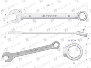 Klucz płasko-oczkowy 23 mm / TEGER