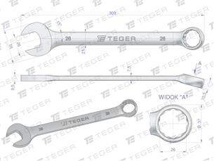 Klucz płasko-oczkowy 26 mm / TEGER