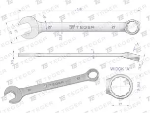 Klucz płasko-oczkowy 27 mm / TEGER