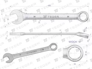 Klucz płasko-oczkowy 36 mm / TEGER