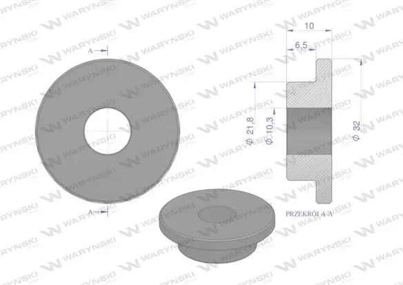 Tulejka wewnętrzna noża rozdrabniacza 22mm do noża 3mm Bizon Dyminy Żukowo Waryński (sprzedawane po 25)