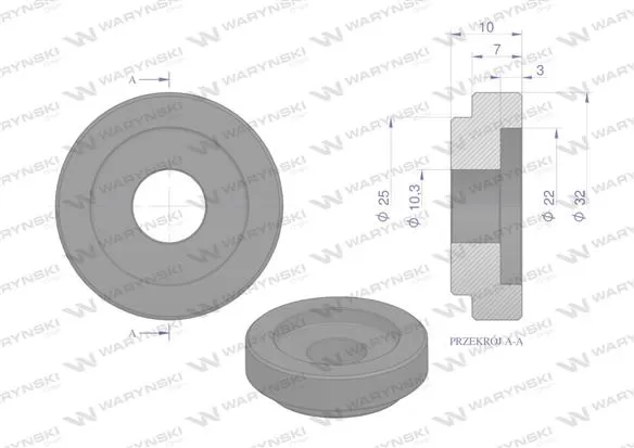 Tulejka zewnętrzna noża rozdrabniacza 22mm do noża 3mm Bizon Waryński (sprzedawane po 25)