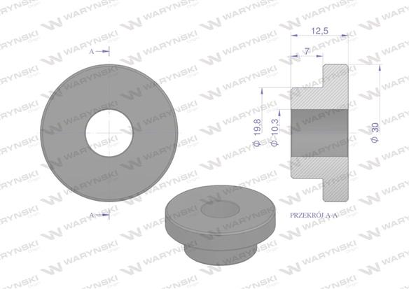 Tulejka wewnętrzna noża rozdrabniacza 20mm do noża 4mm Bizon Waryński (sprzedawane po 25)