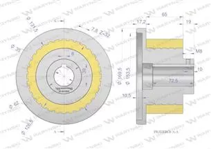 Rolka napędowa zębata z kołnierzem PU 168x71x35 zastosowanie 07600822 Grimme WARYŃSKI