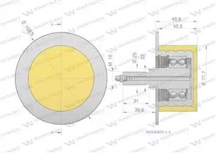 Rolka napędowa z kołnierzem PU 78x49xM16 zastosowanie 20010202 Grimme WARYŃSKI