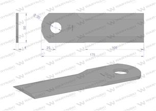 Nóż obrotowy rozdrabniacz słomy sieczkarnia BIZON SUPER Płock Wągrowiec zastosowanie R5 5110700010 fi-20 WARYŃSKI ( sprzedawane 
