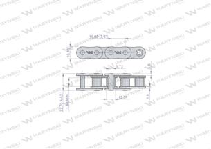 Łańcuch rolkowy 12B-1-44Ps zastosowanie Bizon 5040995820 Waryński