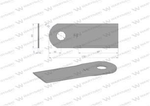 Nóż obrotowy rozdrabniacz słomy sieczkarnia DYMINY/ŻUKOWO szerokość 60mm fi-22 WARYŃSKI ( sprzedawane po 25 )