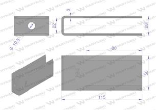 Nóż stały rozdrabniacz słomy sieczkarnia podwóny stalnica 115x50x3mm otwór 10.5 zastosowanie CF01601 John Deere WARYŃSKI ( sprze