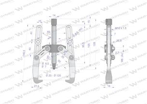 Ściągacz do łożysk dwuramienny 20-120 Waryński