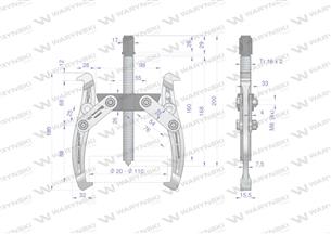 Ściągacz do łożysk dwuramienny typ S 20-127 Waryński