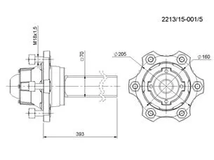 Półoś kompletna L370x kwadrat 70