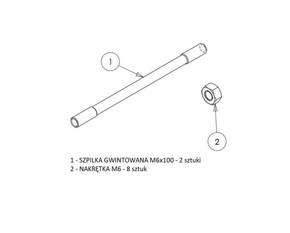 Zestaw szpilek do połączenia 2 dźwigni 3047 (JOY-DZ3047) sterowania rozdzielaczem hydraulicznym (na linki. widełki)