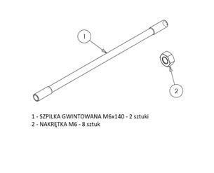 Zestaw szpilek do połączenia 3 dźwigni 3047 (JOY-DZ3047) sterowania rozdzielaczem hydraulicznym (na linki. widełki)