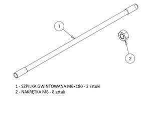 Zestaw szpilek do połączenia 4 dźwigni 3047 (JOY-DZ3047) sterowania rozdzielaczem hydraulicznym (na linki. widełki)