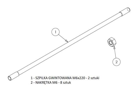 Zestaw szpilek do połączenia 5 dźwigni 3047 (JOY-DZ3047) sterowania rozdzielaczem hydraulicznym (na linki. widełki)