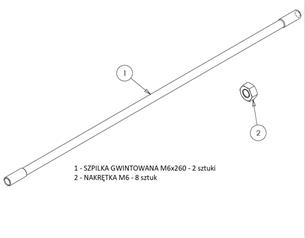 Zestaw szpilek do połączenia 6 dźwigni 3047 (JOY-DZ3047) sterowania rozdzielaczem hydraulicznym (na linki. widełki)