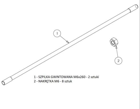Zestaw szpilek do połączenia 6 dźwigni 3047 (JOY-DZ3047) sterowania rozdzielaczem hydraulicznym (na linki. widełki)