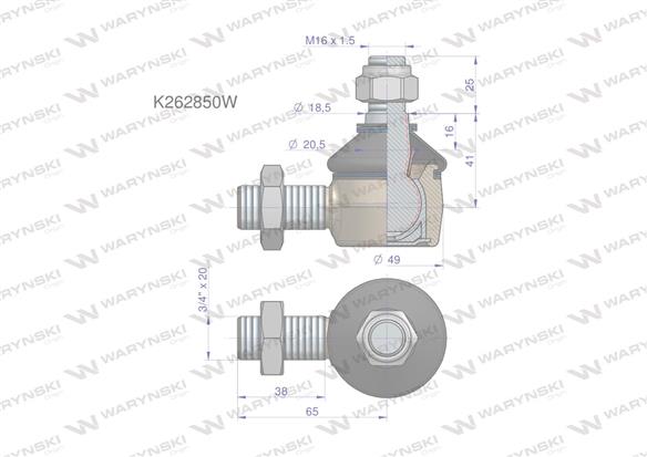 Przegub kierowniczy 3/4' K262850 WARYŃSKI