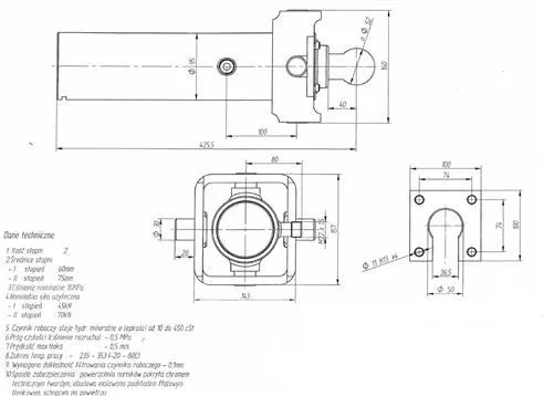 Cylinder hydrauliczny - siłownik D-47 2-członowy CTS305-16-60/2/500