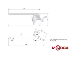 Palec podbieracza Hesston 701700111 malowane proszkowo MORGA-191137