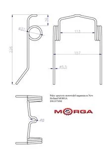 Palec sprężysty motowideł nagarniacza New Holland 89819750 malowane proszkowo MORGA