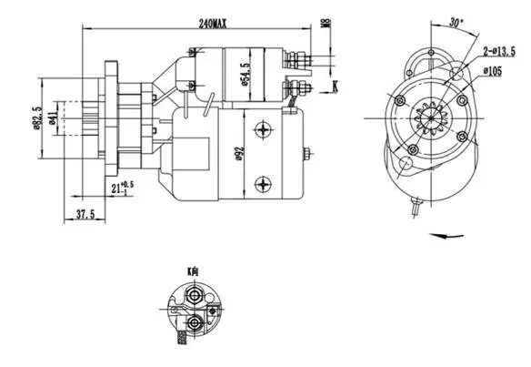 ROZRUSZNIK LAMBORGHINI Z PRZEKŁADNIĄ 12V 2.7KW 11Z