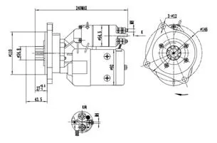 ROZRUSZNIK NEW HOLLAND Z PRZEKŁADNIĄ 12V 2.7KW 9Z