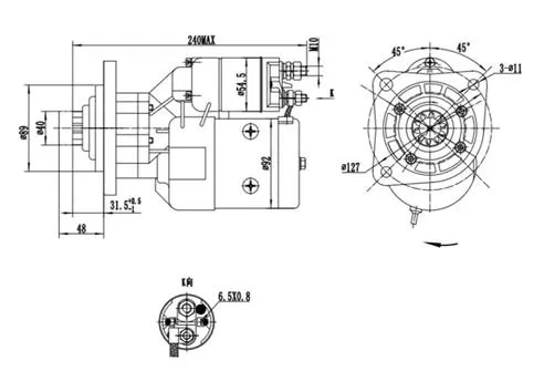 ROZRUSZNIK PERKINS Z PRZEKŁADNIĄ 12V/2.7KW 10Z 1004.4 6.354