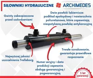 Cylinder hydrauliczny - siłownik dwustronny Troll ARCHIMEDES