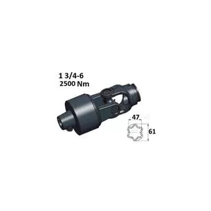 Przegub kompletny kat. 8 (W2500) ze sprzęgłem automatycznym 1 3/4-6, 2500 Nm, na profil gwiazda zew.: 61x47 mm