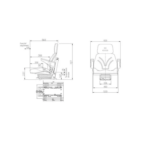 Fotel z amortyzacją mechaniczną AMA SEAT