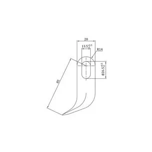 Bijak młotkowy Peruzzo 65x10x13,5x26,5 R85 otwór owalny