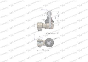 Przegub kierowniczy 67mm- M18x1,5 1809676M91 WARYŃSKI