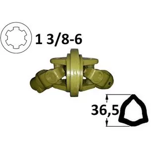 Kompletny przegub homokinetyczny kat. 2, 1" 3/8 Z6, na rurę trójkątną zewnęntrzną 36 mm-233001