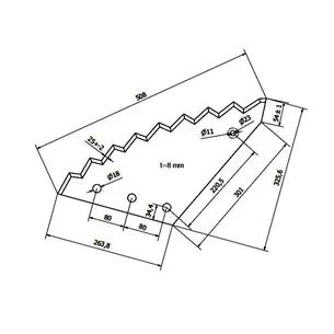 Nóż do paszowozu 508x8 mm, STRAUTMANN - zamiennik,średnica otworu 18mm