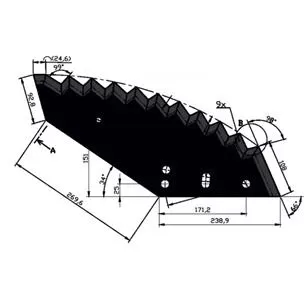 Nóż do paszowozu 541x8 mm, Kongskilde, duży JF-STOLL- zamiennik