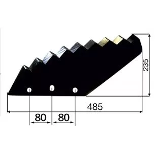 Nóż do paszowozu 530x8 mm, Kuhn- zamiennik,średnica otworu 17mm, wzmocniony